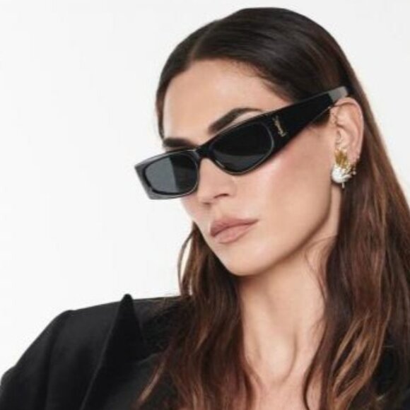 NEW SLM140 001 SQUARE UNISEX SAINT LAURENT BLACK GREY SUNGLASSES SL M140 - Picture 1 of 4